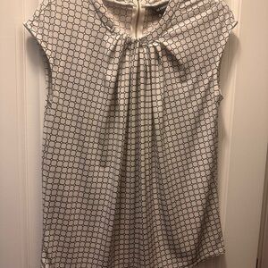 Elegant White and Black Patterned Women's Top